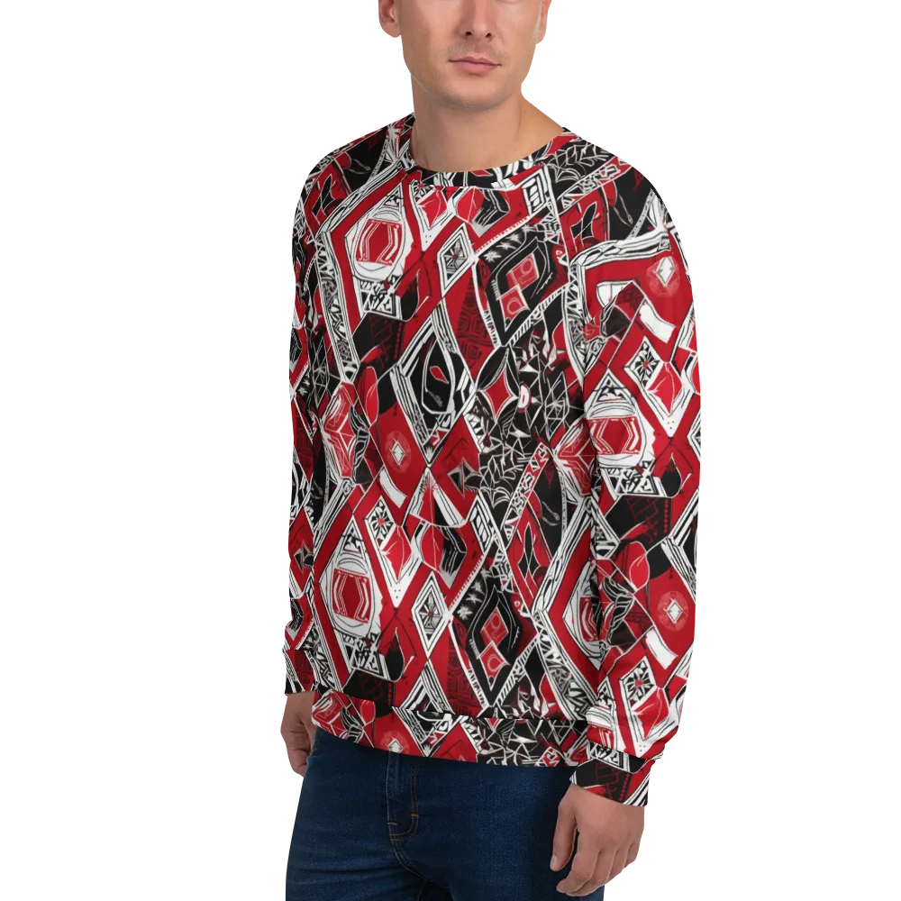 Rouge Geometry on Sweatshirt — Left Front