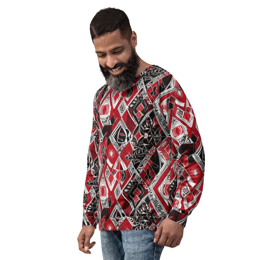 Rouge Geometry on Sweatshirt — Left Front