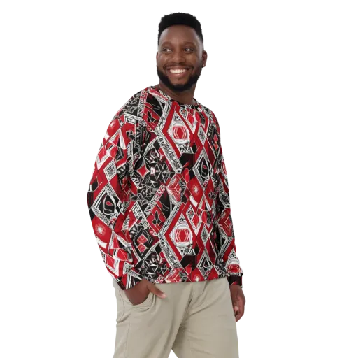 Rouge Geometry on a Sweatshirt