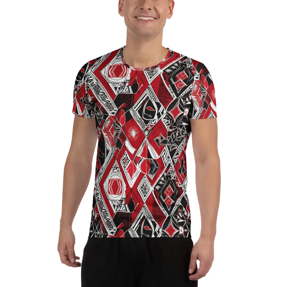 Rouge Geometry on Men's Athletic T-Shirt — Front