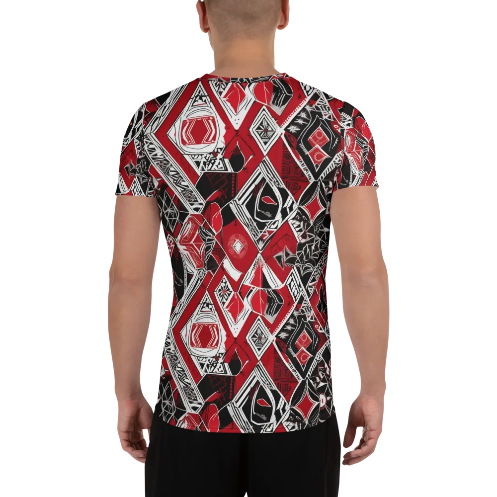 Rouge Geometry on Men's Athletic T-Shirt — Back