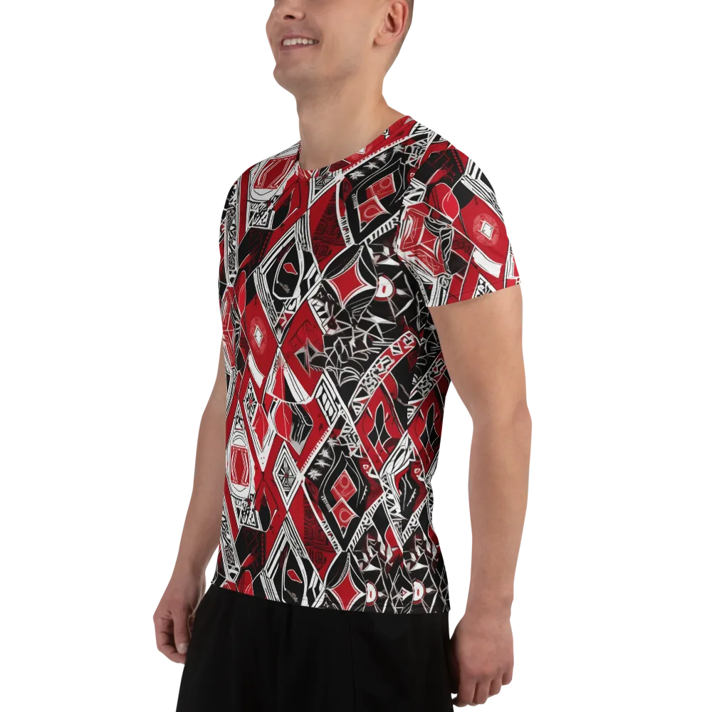 Rouge Geometry on Men's Athletic T-Shirt — Left