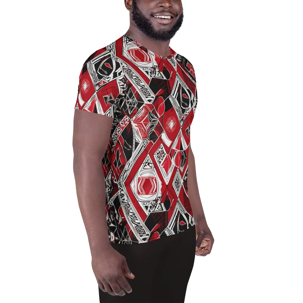 Rouge Geometry on Men's Athletic T-Shirt — Right