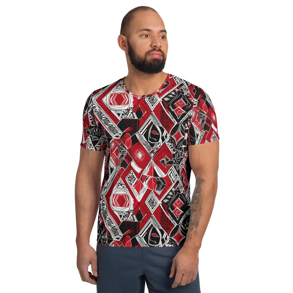 Rouge Geometry on Men's Athletic T-Shirt — Front