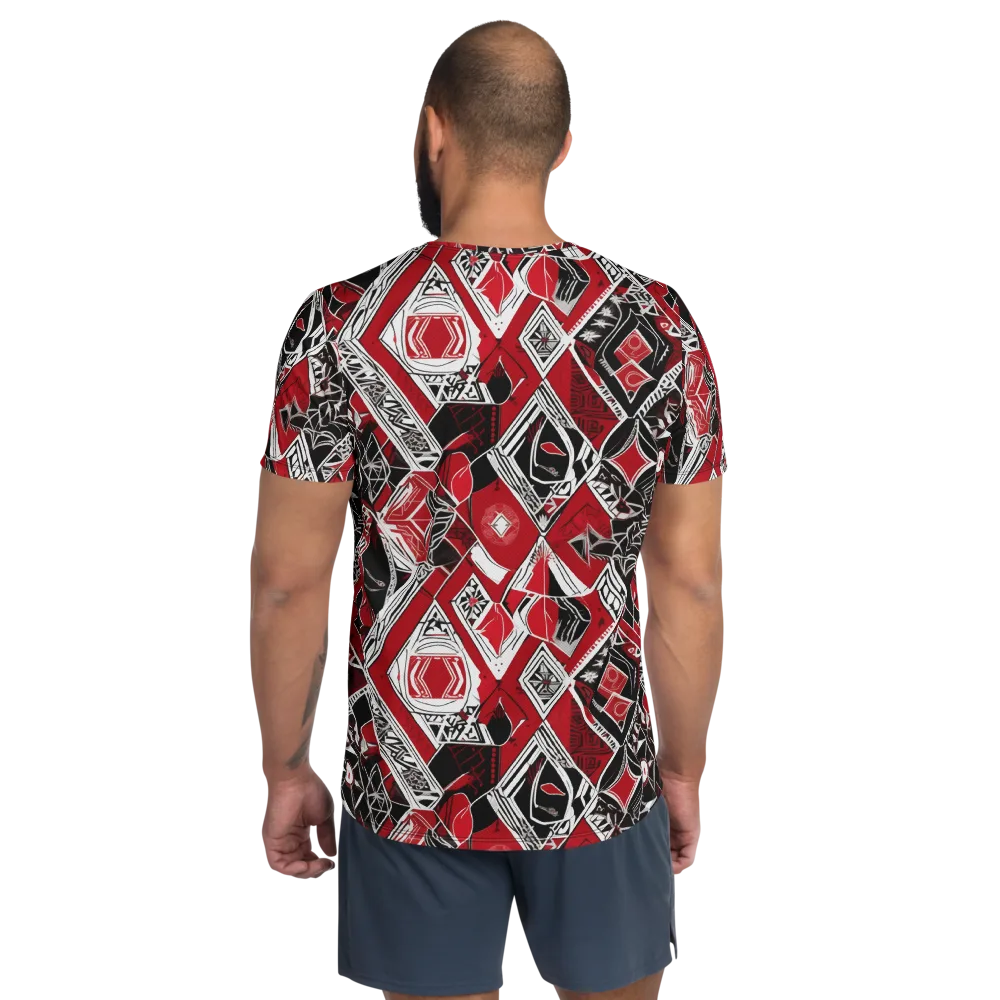 Rouge Geometry on Men's Athletic T-Shirt — Back