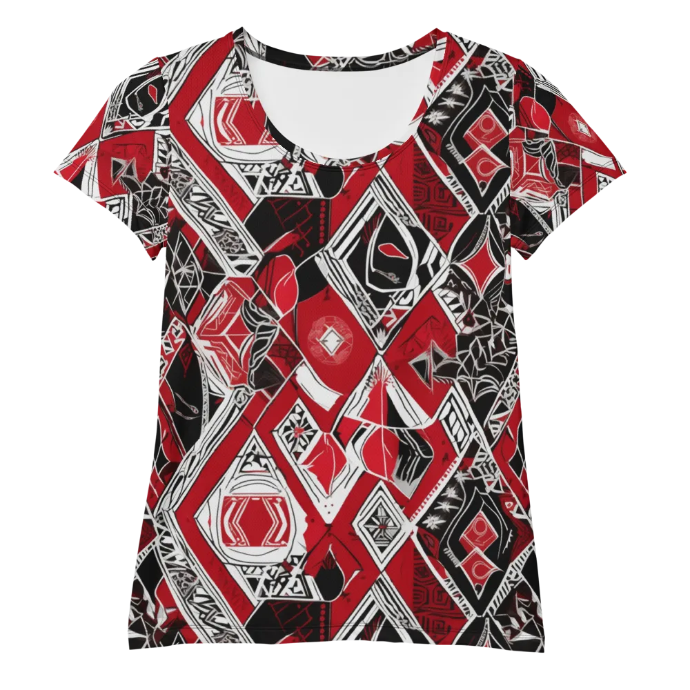 Rouge Geometry on Women's Athletic T-Shirt — Front