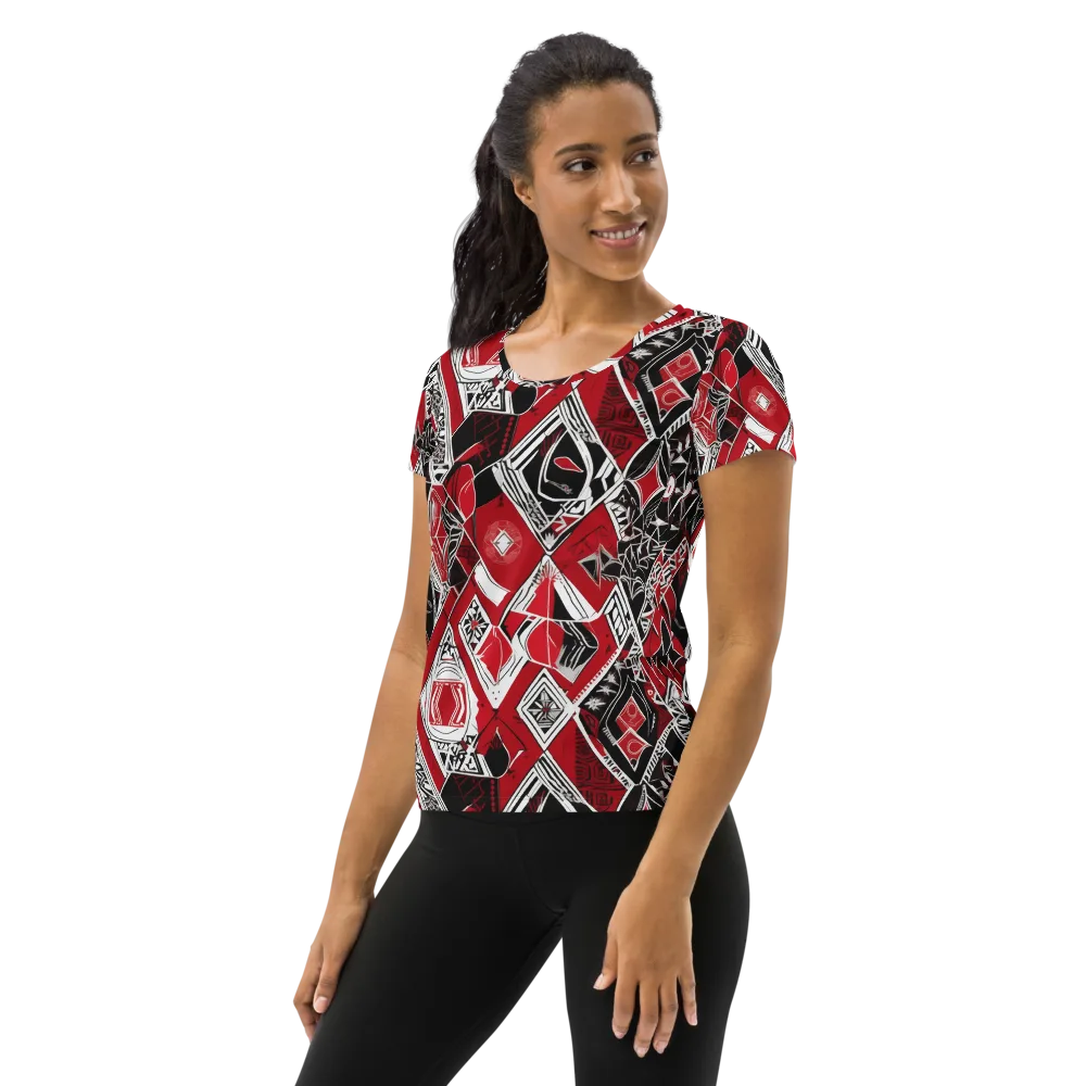 Rouge Geometry on Women's Athletic T-Shirt — Left