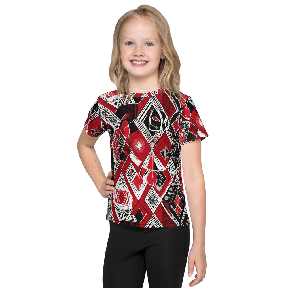 Rouge Geometry on Kids Crew Neck T-Shirt — Front
