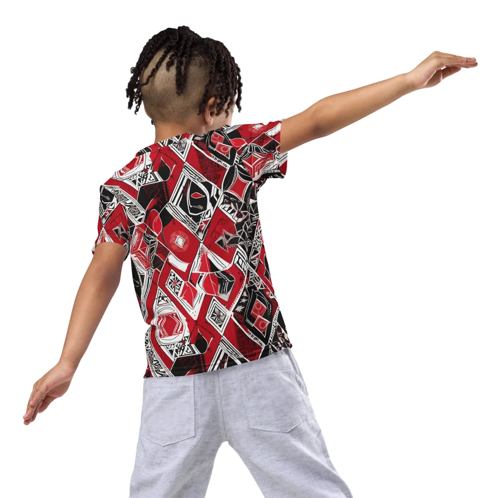 Rouge Geometry on Kids Crew Neck T-Shirt — Back