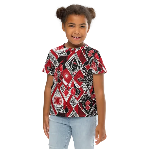 Rouge Geometry on a Kids Crew Neck T-Shirt
