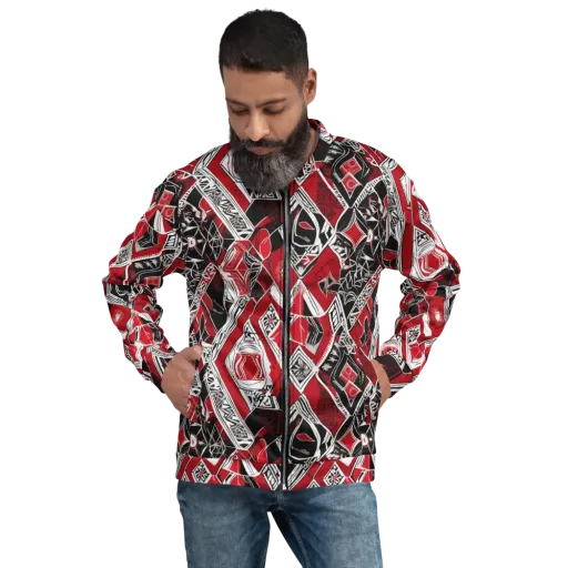 Rouge Geometry on a Bomber Jacket