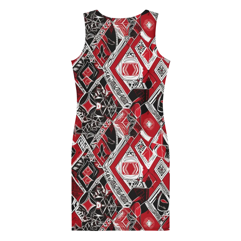 Rouge Geometry on Bodycon Dress — Back