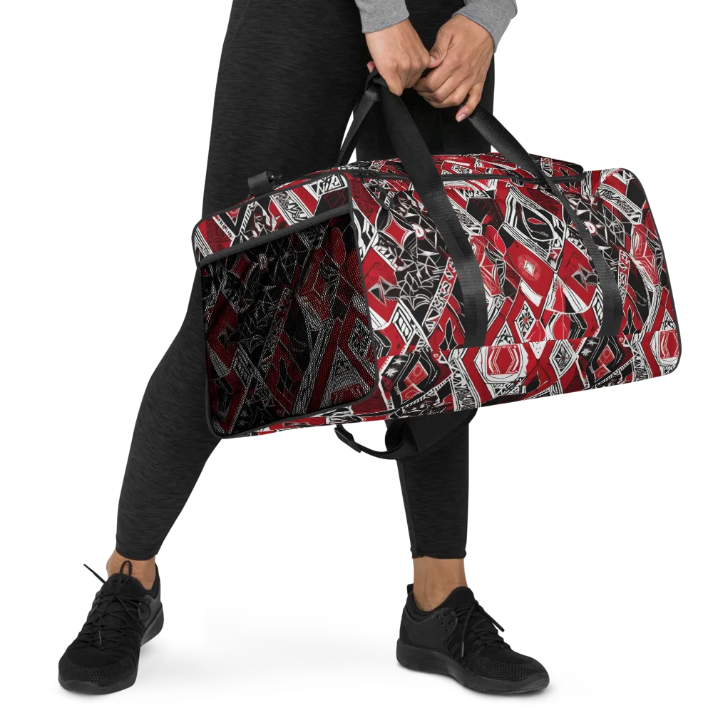 Rouge Geometry on Duffle Bag — Right Front