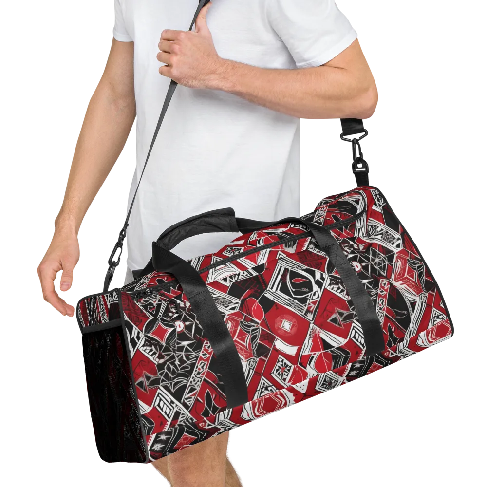 Rouge Geometry on Duffle Bag — Right Front