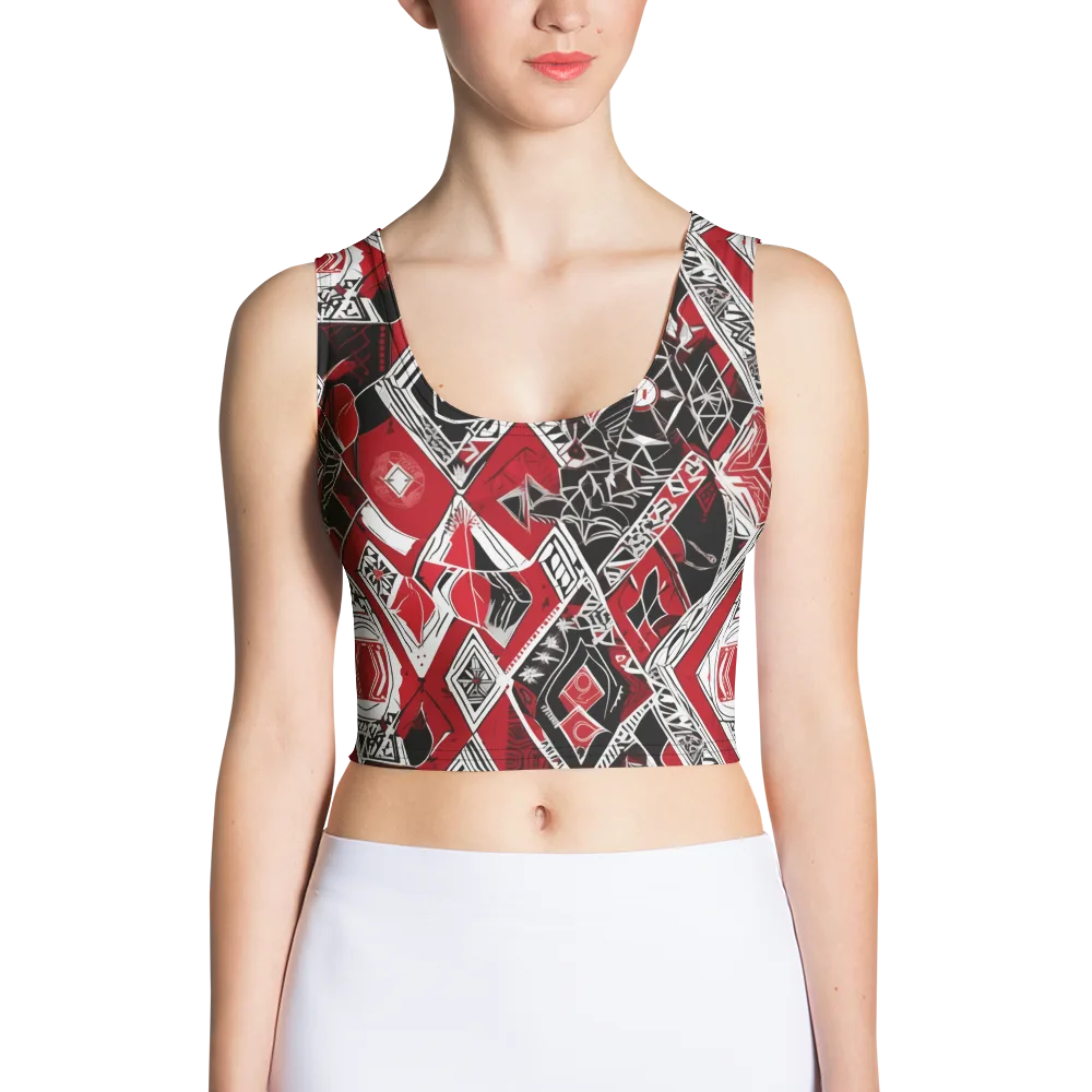 Rouge Geometry on Crop Top — Front