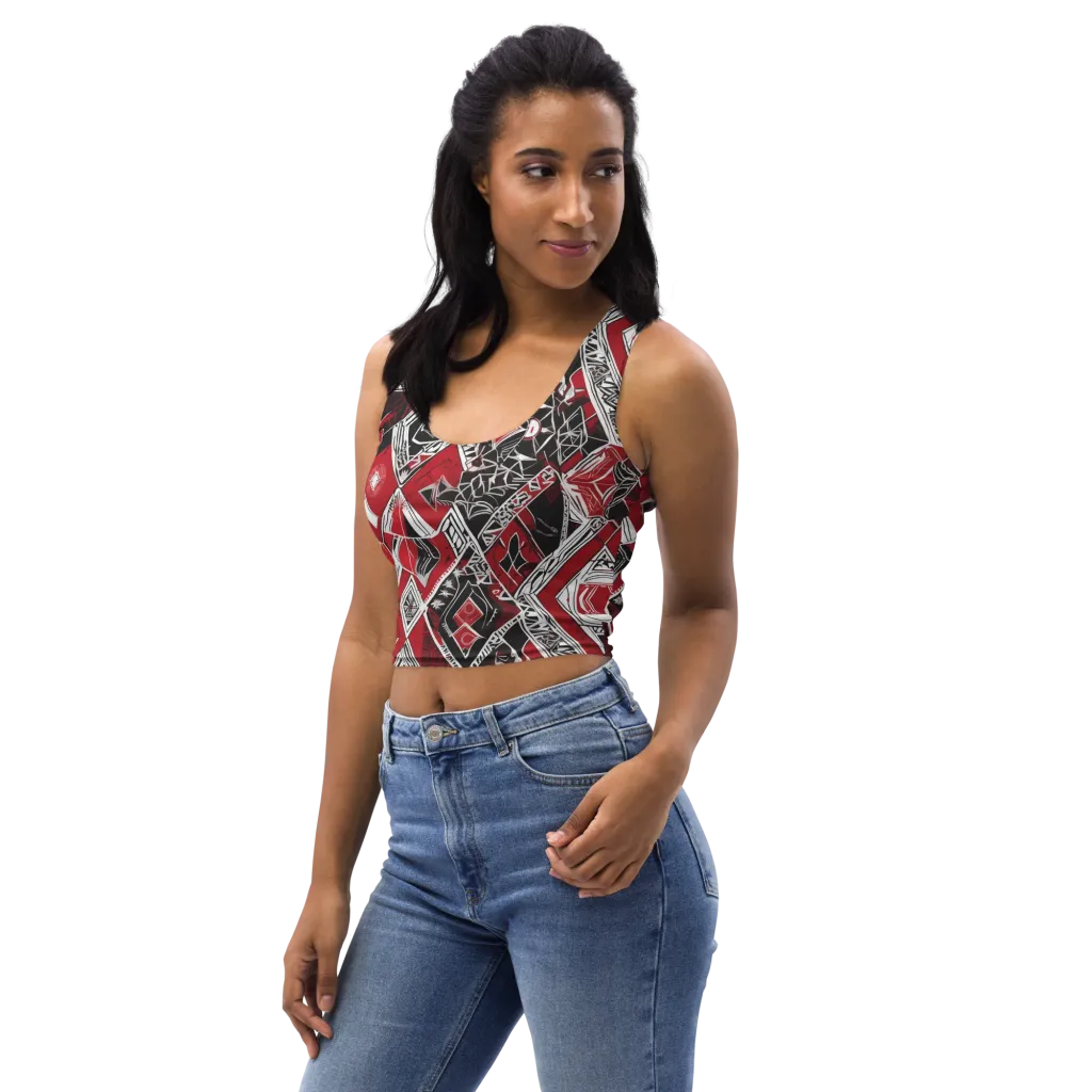 Rouge Geometry on Crop Top — Left Front