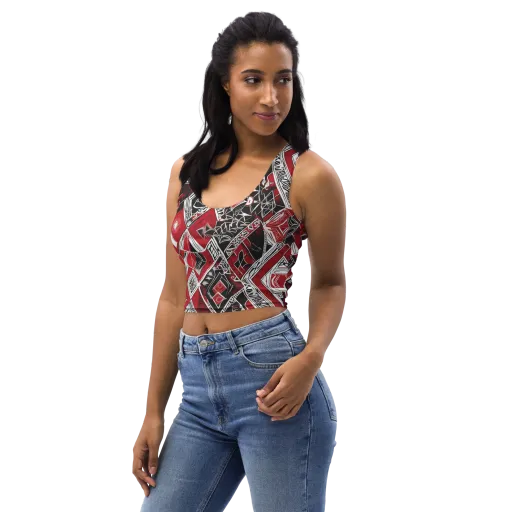 Rouge Geometry on a Crop Top