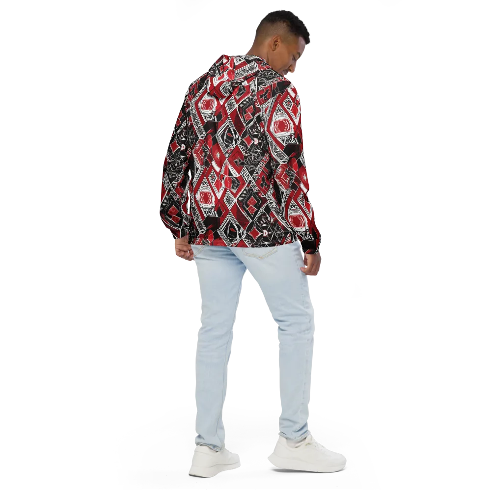 Rouge Geometry on Men's Windbreaker — Back