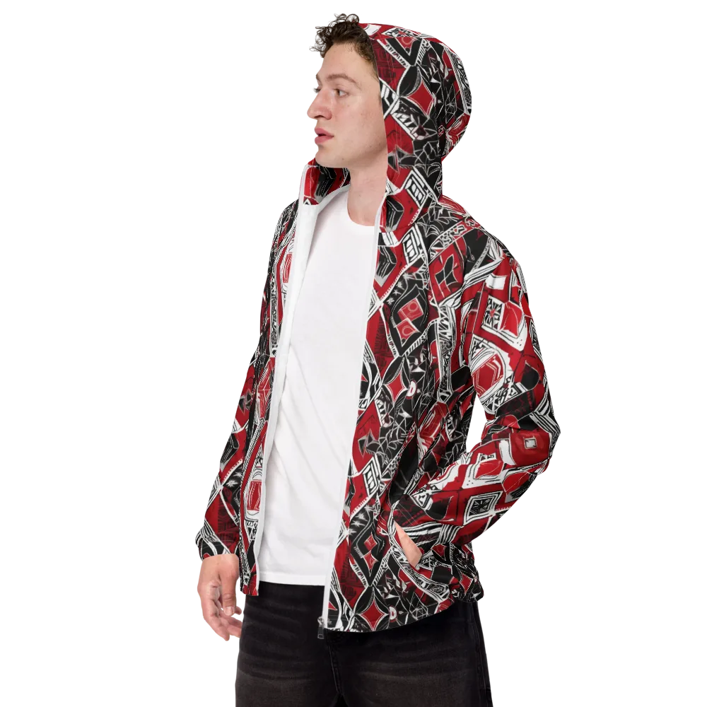 Rouge Geometry on Men's Windbreaker — Left Front