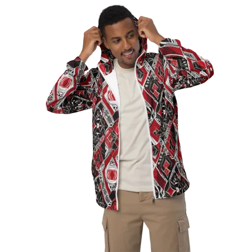 Rouge Geometry on a Men's Windbreaker