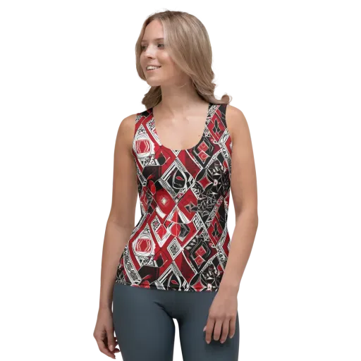 Rouge Geometry on a Women's Tank Top