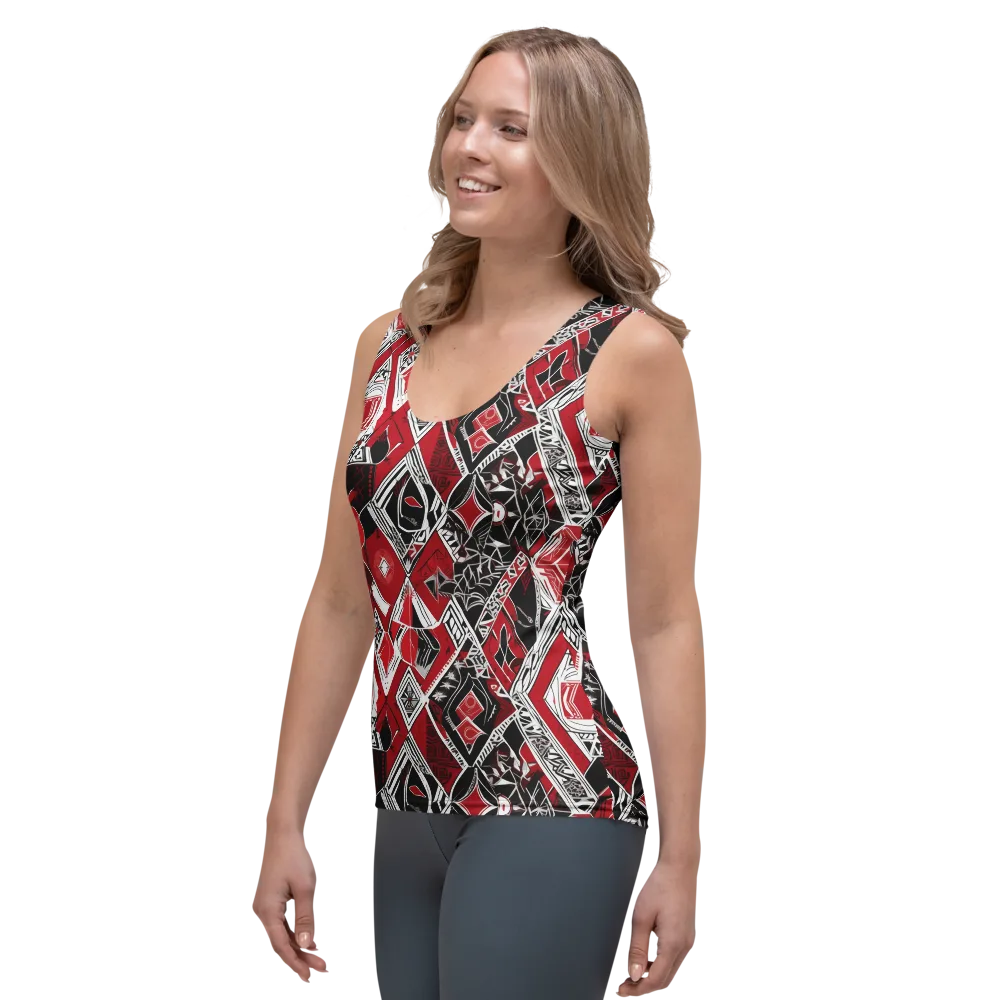 Rouge Geometry on Women's Tank Top — Left Front