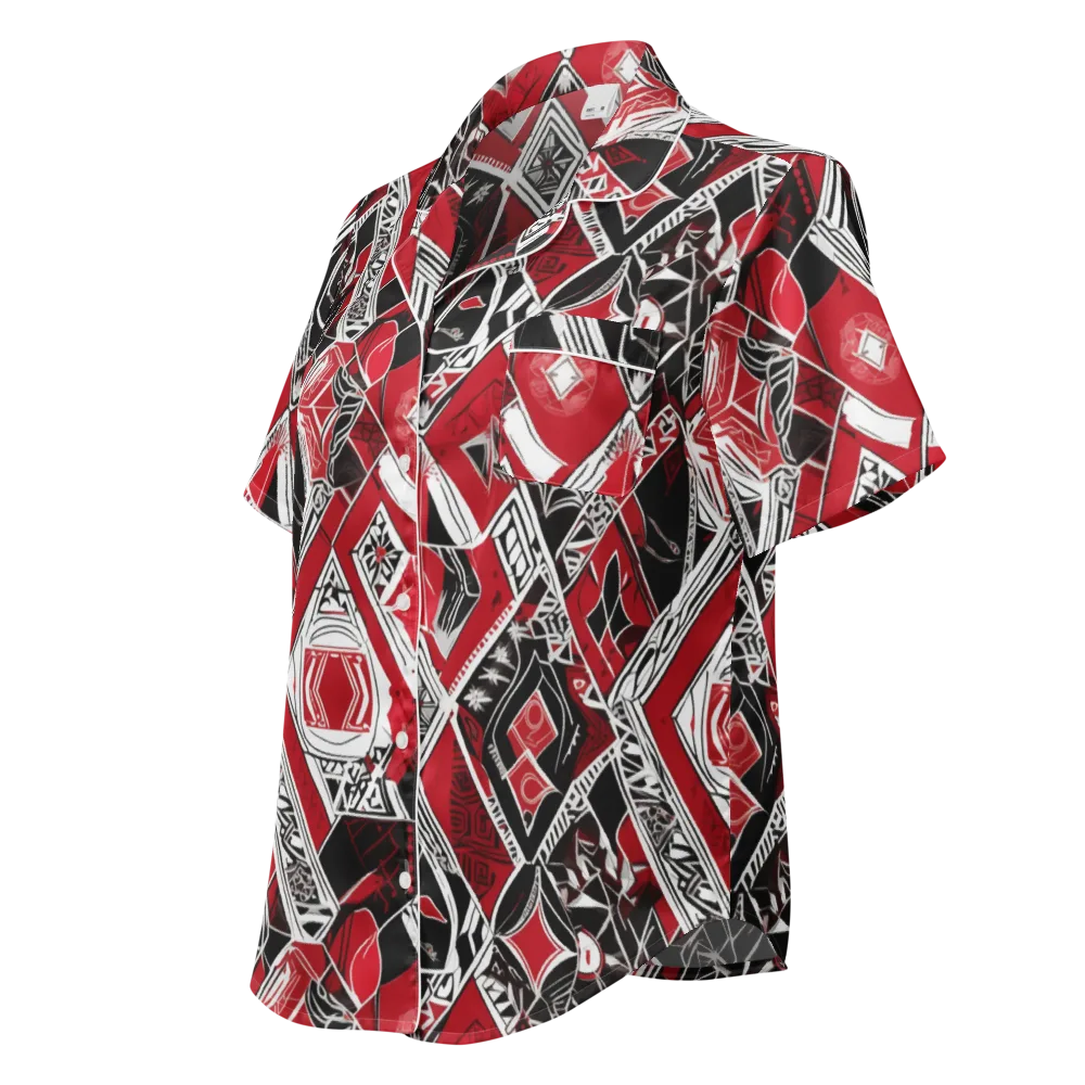 Rouge Geometry on Women's Short Sleeve Pajama Top — Left Front