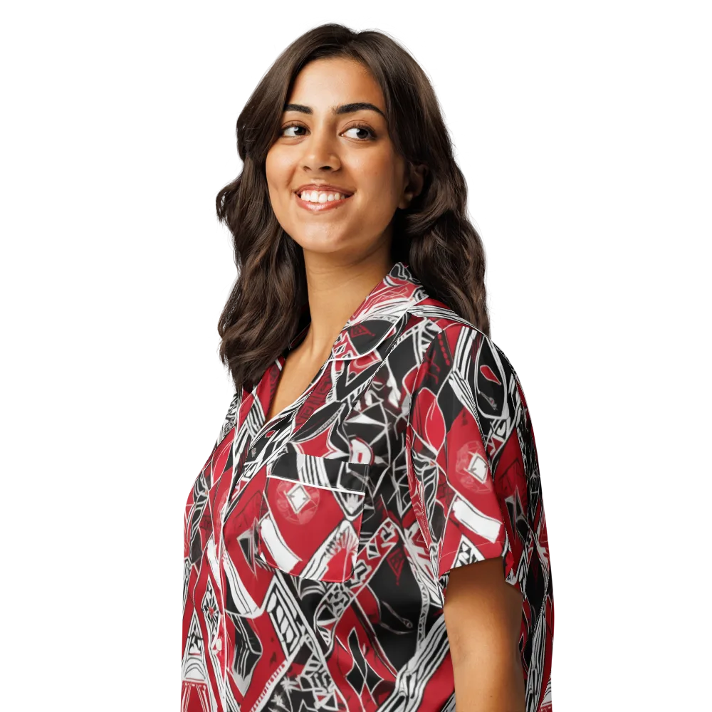 Rouge Geometry on Women's Short Sleeve Pajama Top — Left Front