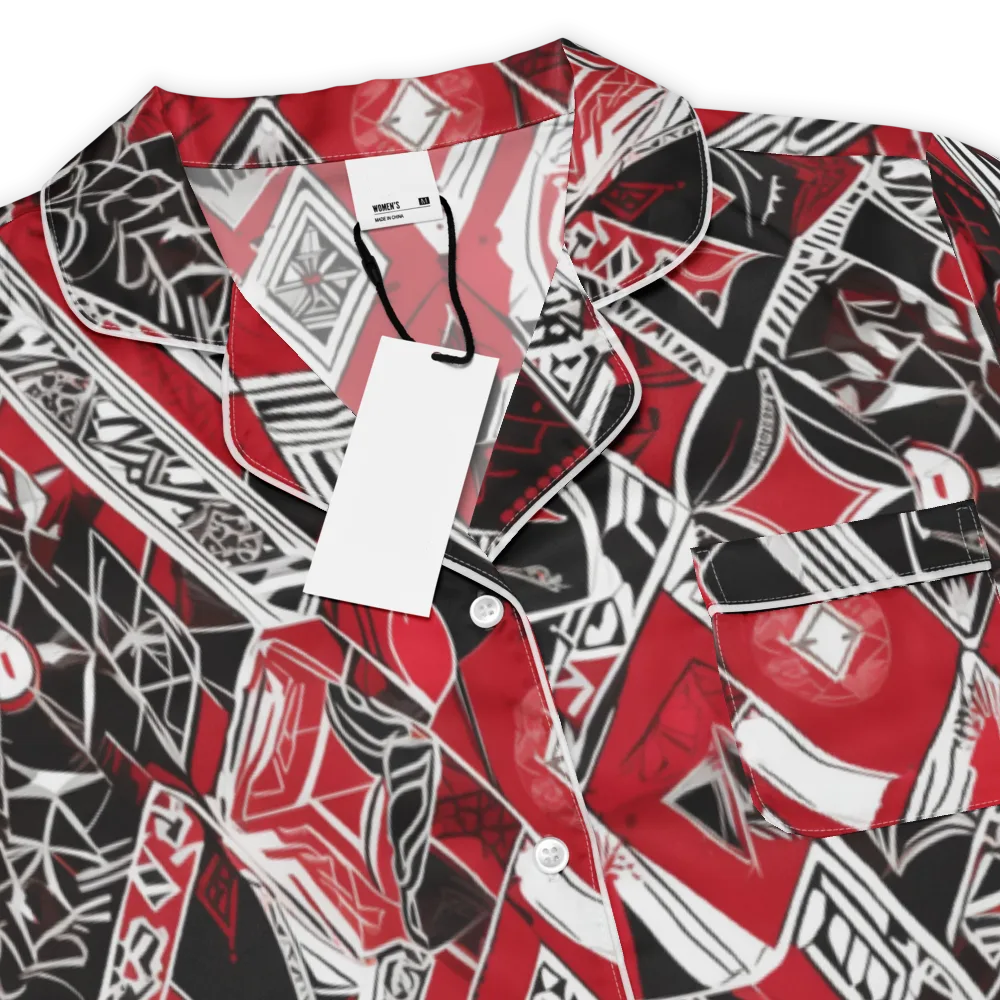 Rouge Geometry on Women's Short Sleeve Pajama Top — Product details