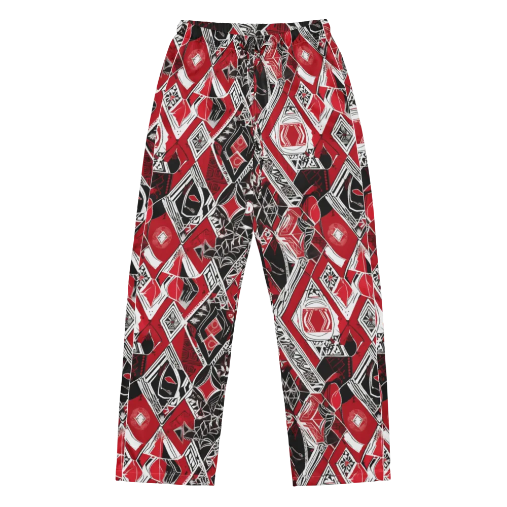 Rouge Geometry on Women's Pajama Pants — Front