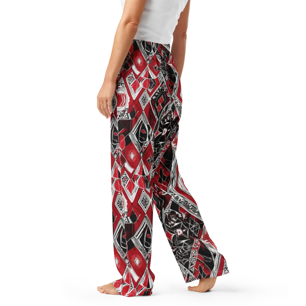 Rouge Geometry on Women's Pajama Pants — Left