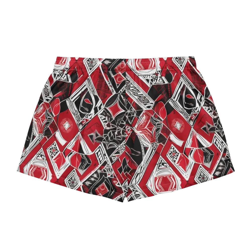 Rouge Geometry on Women's Pajama Shorts — Back