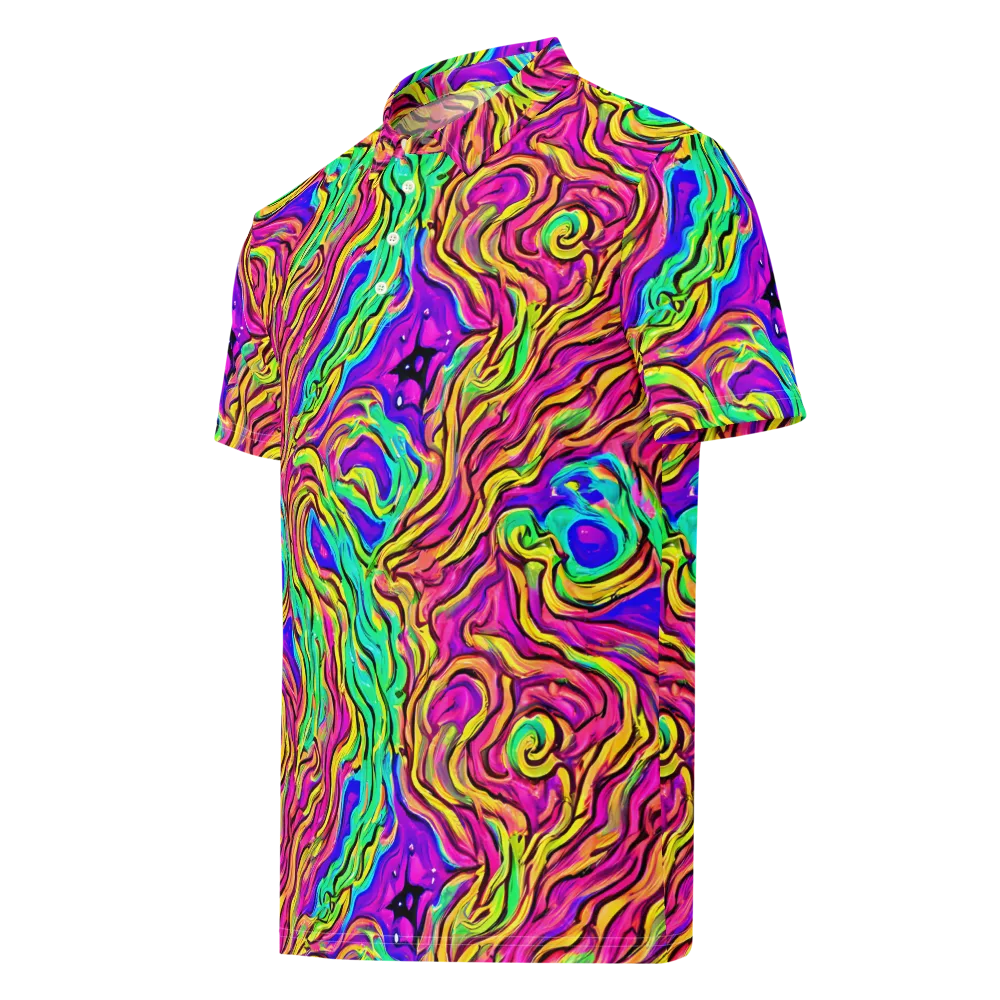 Kaleidoscope Torrent on Men's Slim Fit Polo Shirt — Left Front