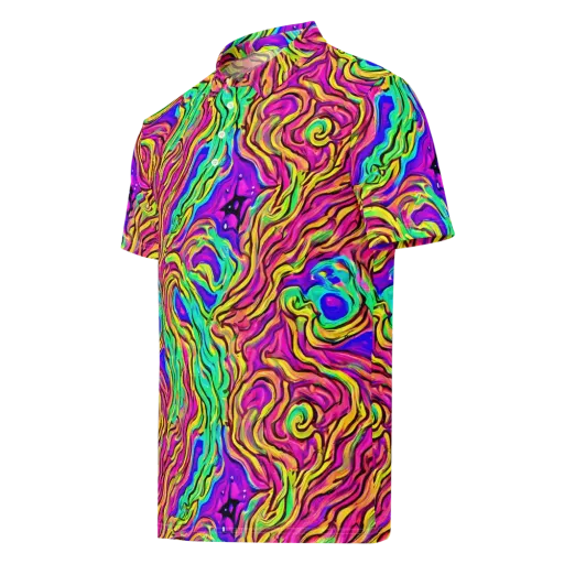 Kaleidoscope Torrent on a Men's Slim Fit Polo Shirt