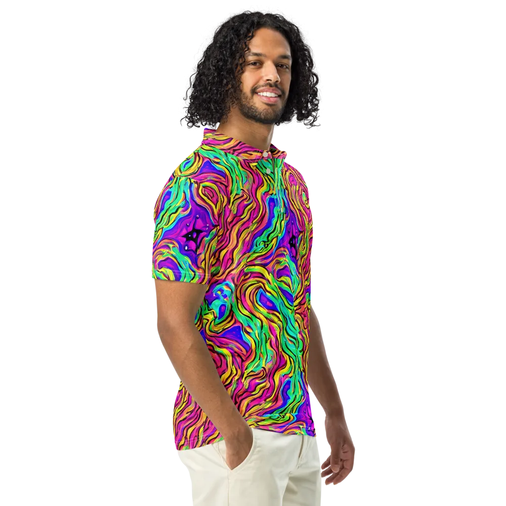Kaleidoscope Torrent on Men's Slim Fit Polo Shirt — Right Front
