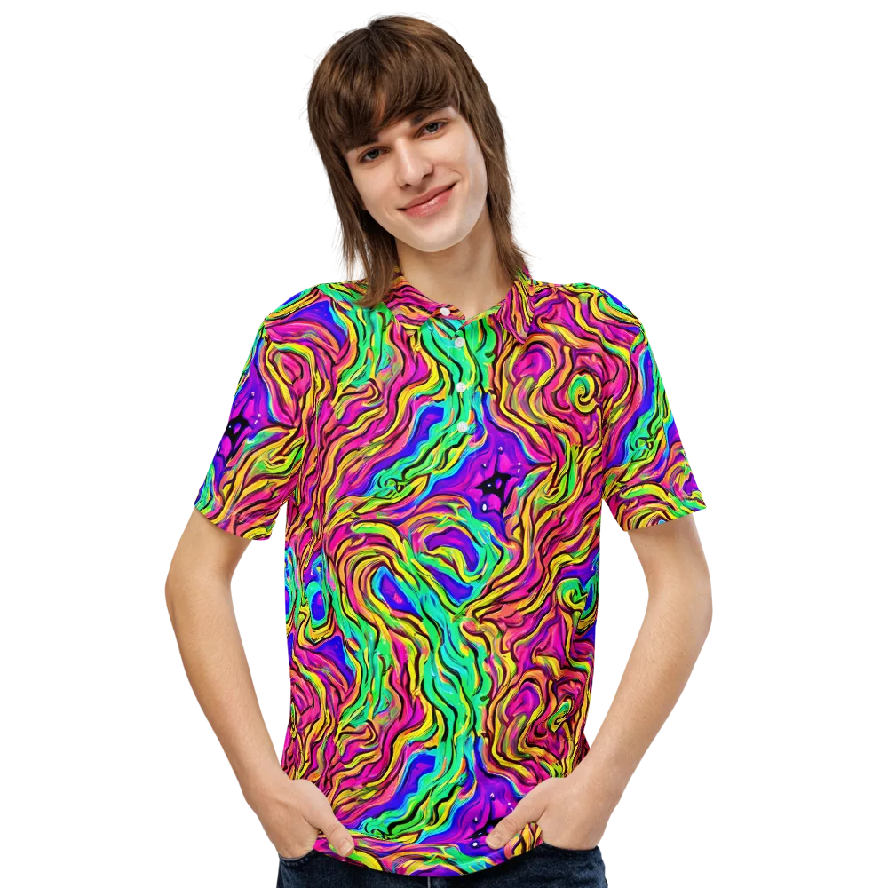 Kaleidoscope Torrent on Men's Slim Fit Polo Shirt — Front