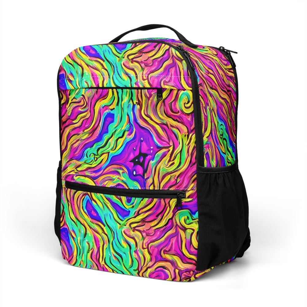 Kaleidoscope Torrent on Utility Backpack — Left Front