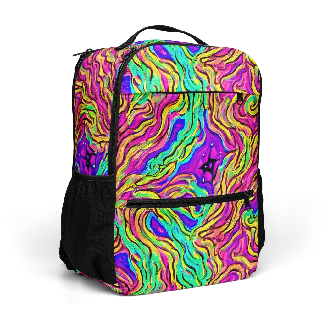 Kaleidoscope Torrent on Utility Backpack — Right Front