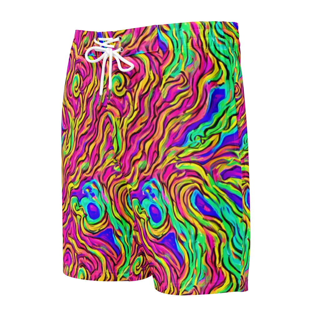 Kaleidoscope Torrent on Men's Board Shorts — Front
