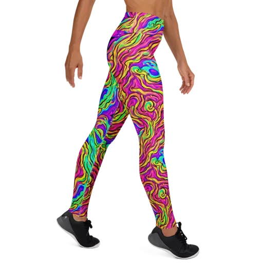 Kaleidoscope Torrent on a Yoga Leggings