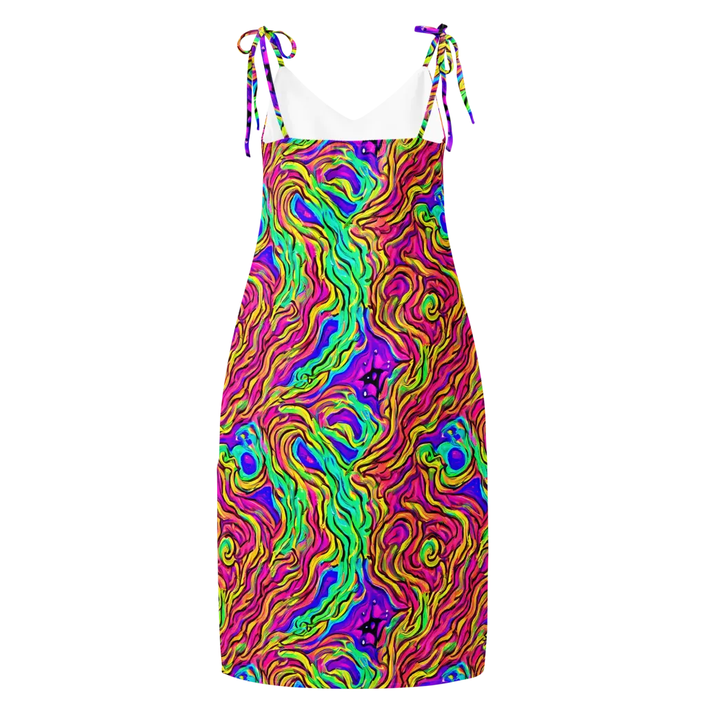 Kaleidoscope Torrent on Slip Dress — Back