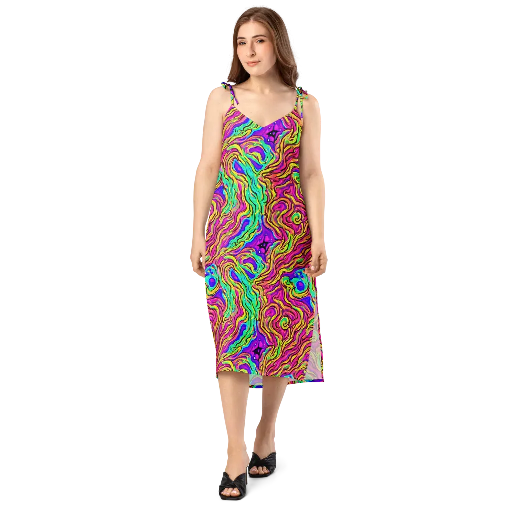 Kaleidoscope Torrent on Slip Dress — Front