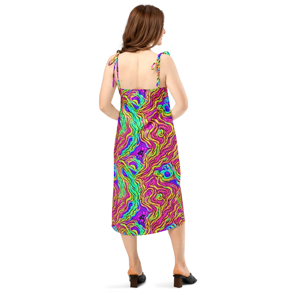 Kaleidoscope Torrent on Slip Dress — Back