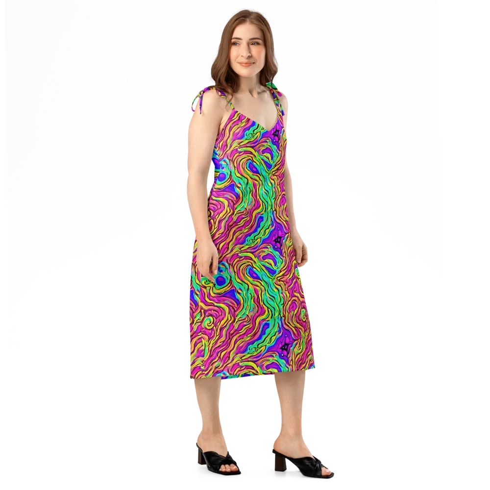 Kaleidoscope Torrent on Slip Dress — Right Front