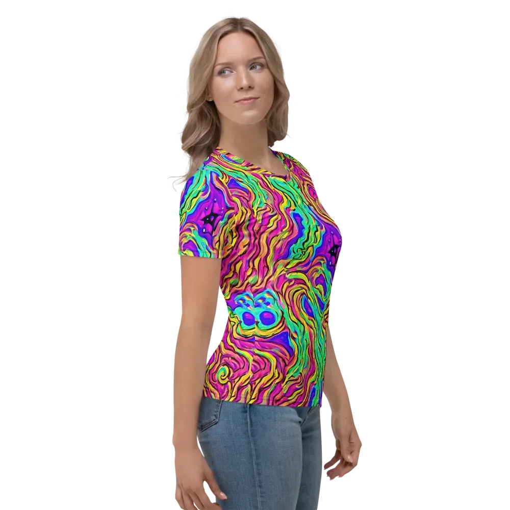 Kaleidoscope Torrent on Women's Crew Neck T-Shirt — Right