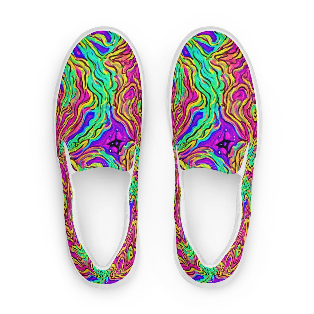 Kaleidoscope Torrent on Men's Slip-On Canvas Shoes — Front