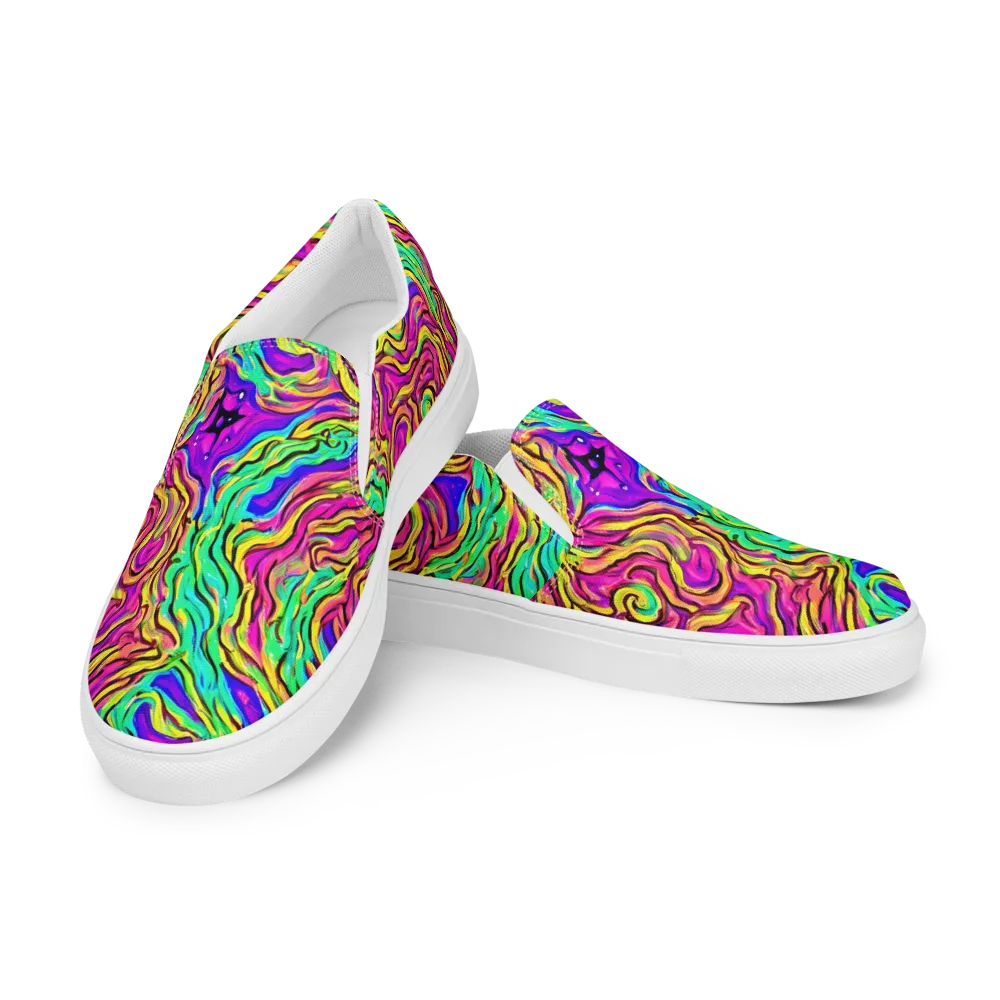 Kaleidoscope Torrent on Men's Slip-On Canvas Shoes — Left Front