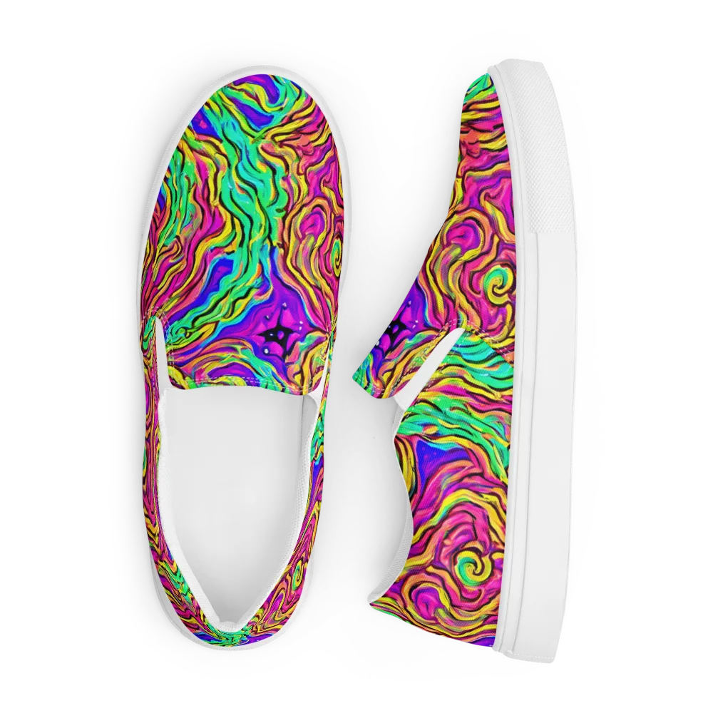 Kaleidoscope Torrent on Men's Slip-On Canvas Shoes — Front