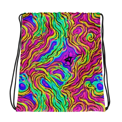 Kaleidoscope Torrent on a Drawstring Bag