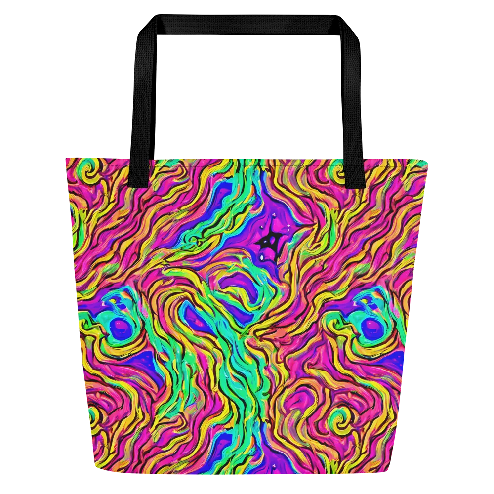 Kaleidoscope Torrent on Large Tote Bag W/ Pocket — Front